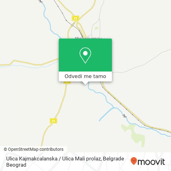 Ulica Kajmakcalanska / Ulica Mali prolaz mapa