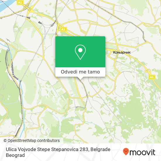 Ulica Vojvode Stepe Stepanovica 283 mapa