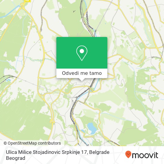 Ulica Milice Stojadinovic Srpkinje 17 mapa