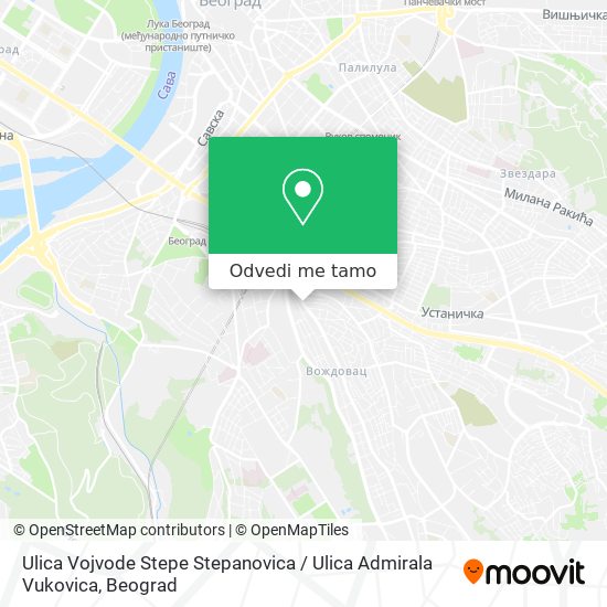 Ulica Vojvode Stepe Stepanovica / Ulica Admirala Vukovica mapa