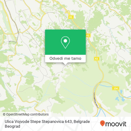 Ulica Vojvode Stepe Stepanovica 643 mapa