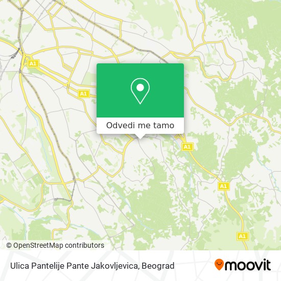 Ulica Pantelije Pante Jakovljevica mapa