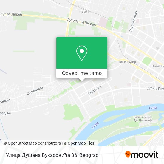 Улица Душана Вукасовића 36 mapa