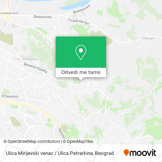 Ulica Mirijevski venac / Ulica Petrarkina mapa