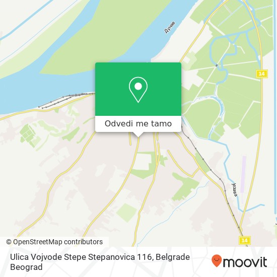 Ulica Vojvode Stepe Stepanovica 116 mapa