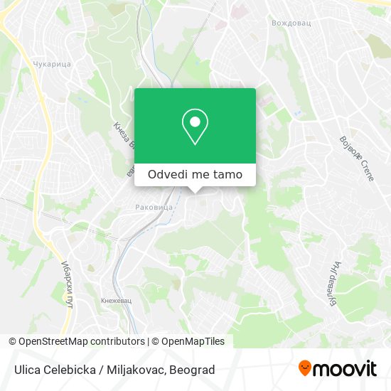 Ulica Celebicka / Miljakovac mapa