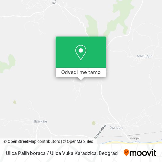 Ulica Palih boraca / Ulica Vuka Karadzica mapa