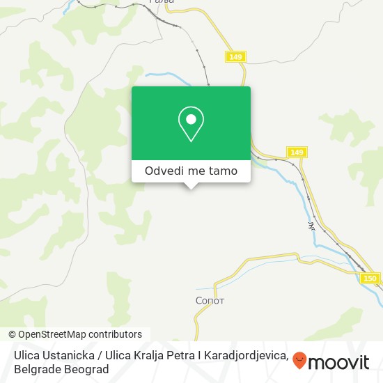 Ulica Ustanicka / Ulica Kralja Petra I Karadjordjevica mapa