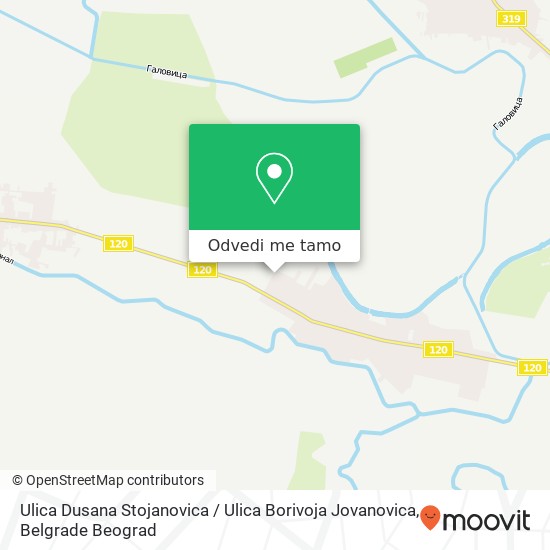 Ulica Dusana Stojanovica / Ulica Borivoja Jovanovica mapa