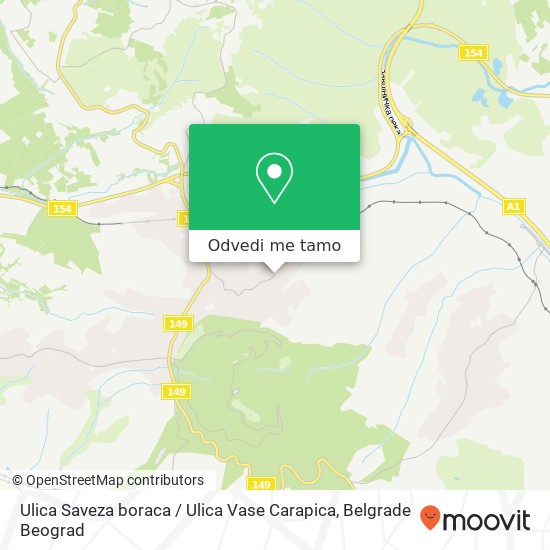 Ulica Saveza boraca / Ulica Vase Carapica mapa