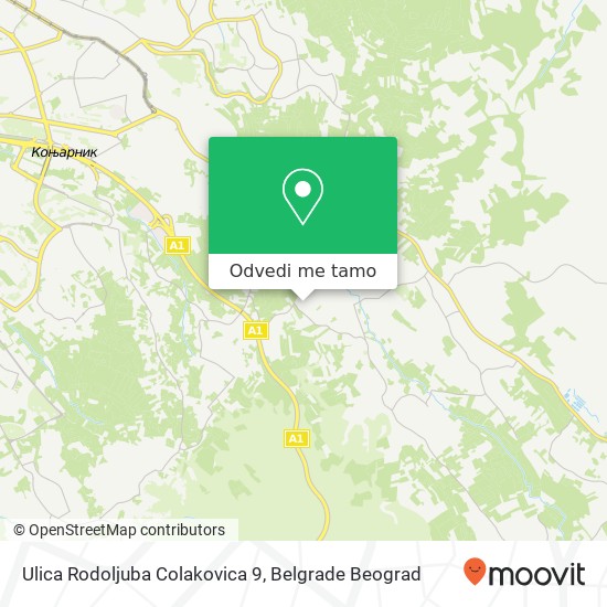 Ulica Rodoljuba Colakovica 9 mapa