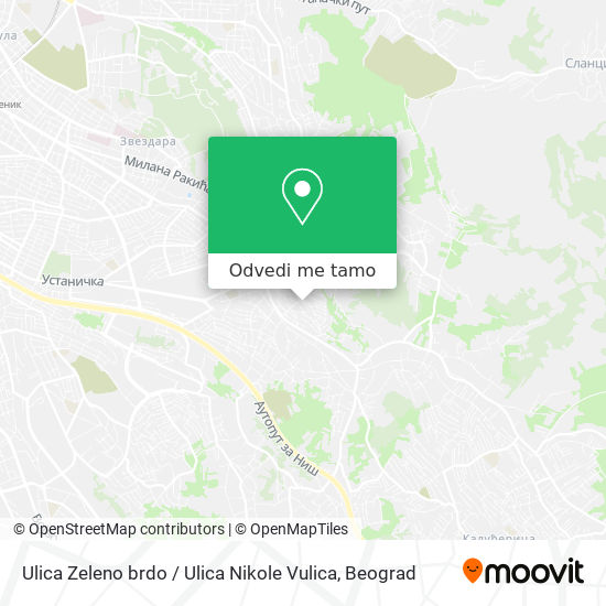 Ulica Zeleno brdo / Ulica Nikole Vulica mapa