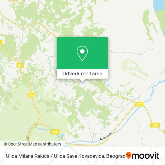 Ulica Milana Rakica / Ulica Save Kovacevica mapa