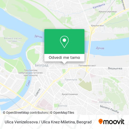 Ulica Venizelosova / Ulica Knez-Miletina mapa