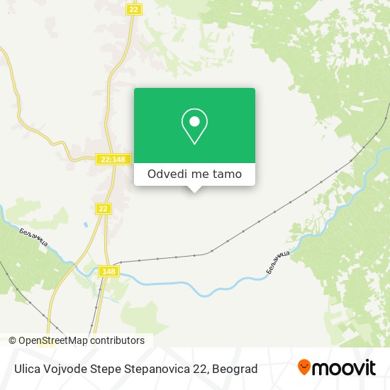 Ulica Vojvode Stepe Stepanovica 22 mapa