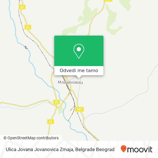 Ulica Jovana Jovanovica Zmaja mapa