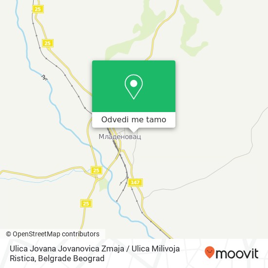 Ulica Jovana Jovanovica Zmaja / Ulica Milivoja Ristica mapa