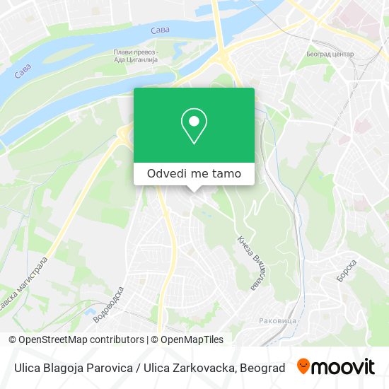 Ulica Blagoja Parovica / Ulica Zarkovacka mapa