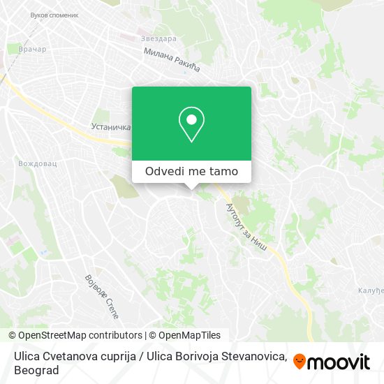 Ulica Cvetanova cuprija / Ulica Borivoja Stevanovica mapa