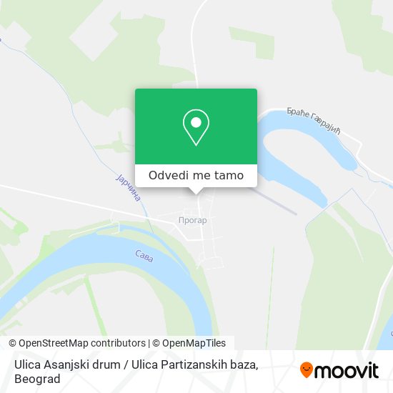 Ulica Asanjski drum / Ulica Partizanskih baza mapa