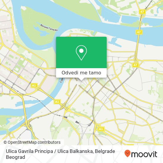 Ulica Gavrila Principa / Ulica Balkanska mapa