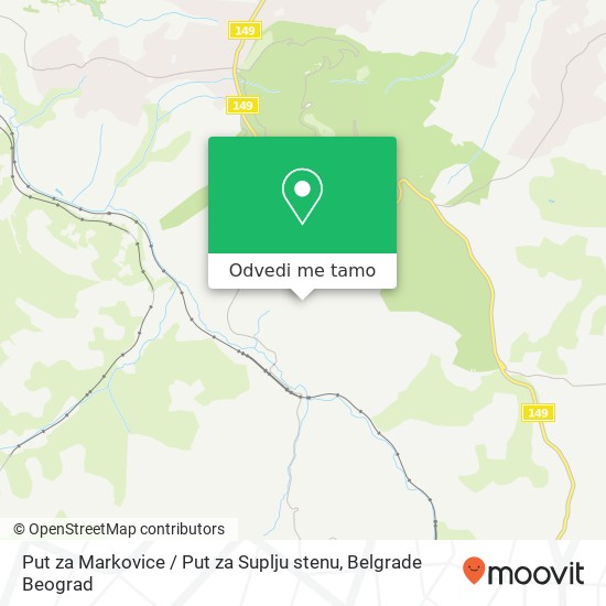 Put za Markovice / Put za Suplju stenu mapa