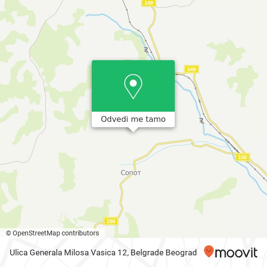 Ulica Generala Milosa Vasica 12 mapa