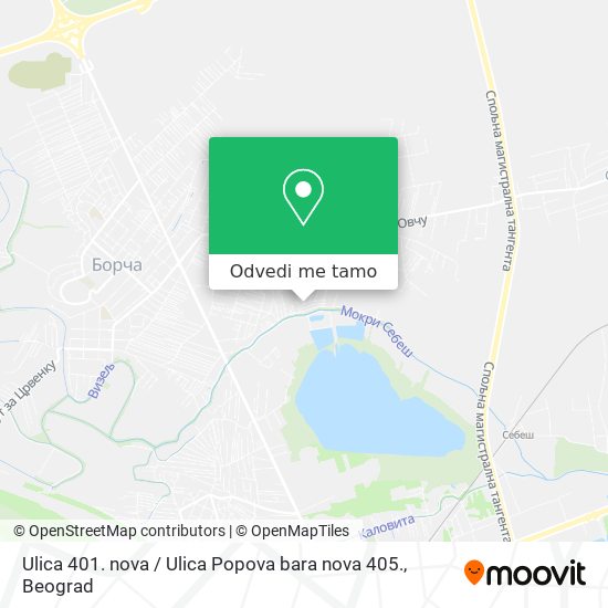 Ulica 401. nova / Ulica Popova bara nova 405. mapa