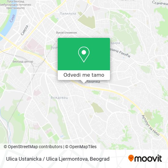 Ulica Ustanicka / Ulica Ljermontova mapa