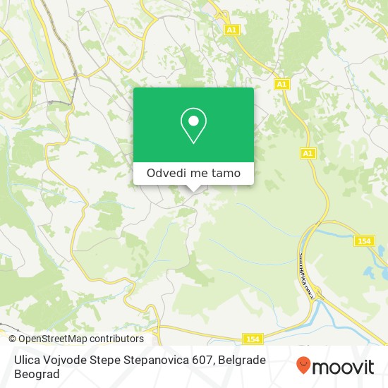 Ulica Vojvode Stepe Stepanovica 607 mapa