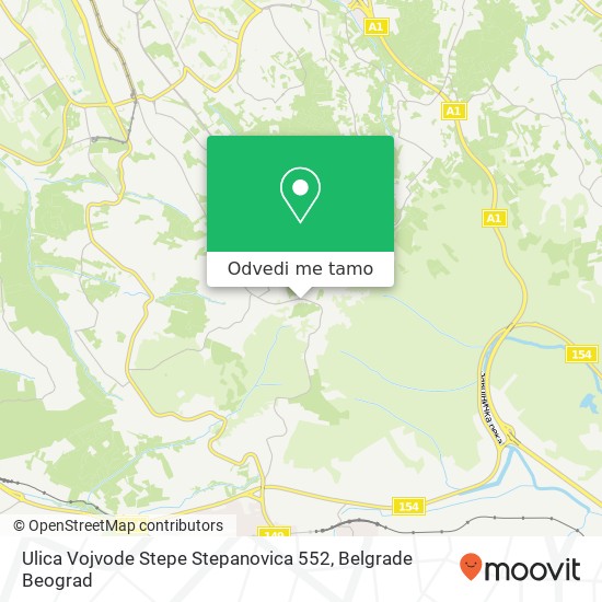 Ulica Vojvode Stepe Stepanovica 552 mapa