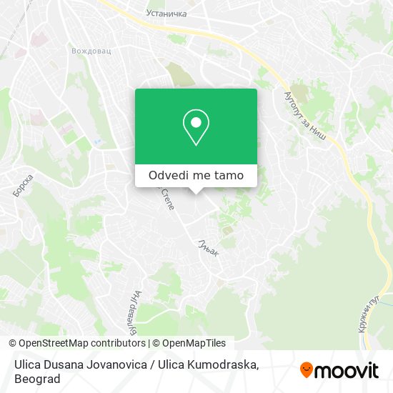 Ulica Dusana Jovanovica / Ulica Kumodraska mapa