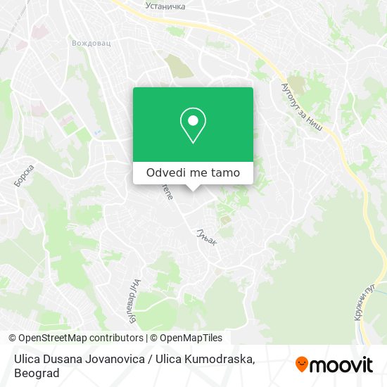 Ulica Dusana Jovanovica / Ulica Kumodraska mapa