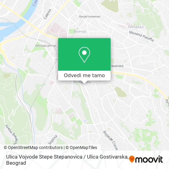 Ulica Vojvode Stepe Stepanovica / Ulica Gostivarska mapa