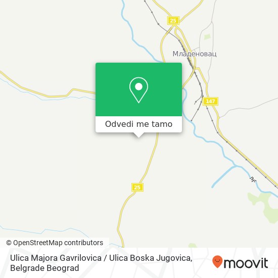 Ulica Majora Gavrilovica / Ulica Boska Jugovica mapa