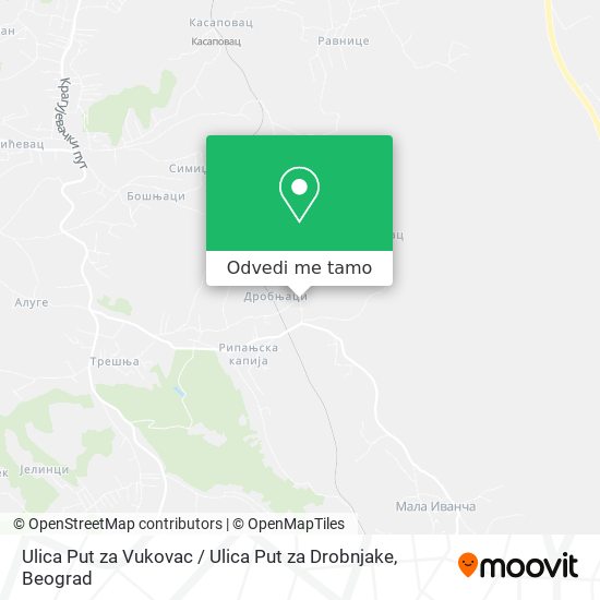 Ulica Put za Vukovac / Ulica Put za Drobnjake mapa