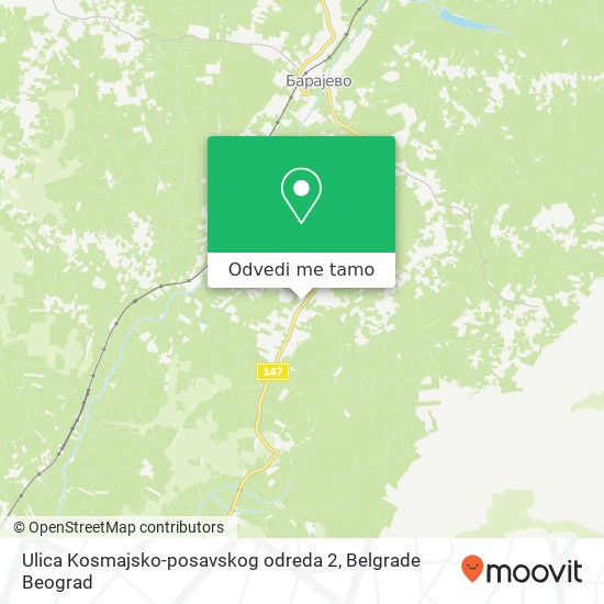 Ulica Kosmajsko-posavskog odreda 2 mapa