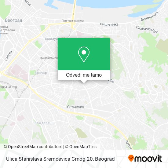 Ulica Stanislava Sremcevica Crnog 20 mapa