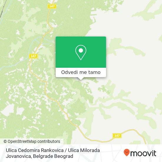 Ulica Cedomira Rankovica / Ulica Milorada Jovanovica mapa