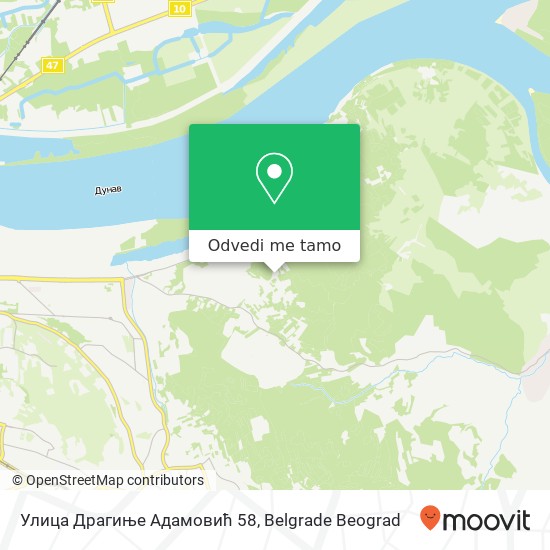 Улица Драгиње Адамовић 58 mapa