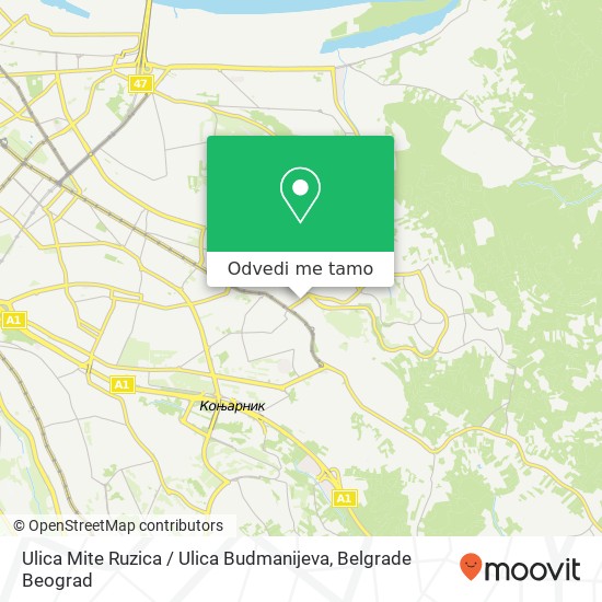 Ulica Mite Ruzica / Ulica Budmanijeva mapa