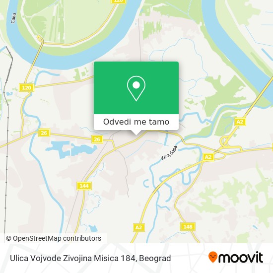 Ulica Vojvode Zivojina Misica 184 mapa