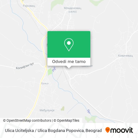 Ulica Uciteljska / Ulica Bogdana Popovica mapa