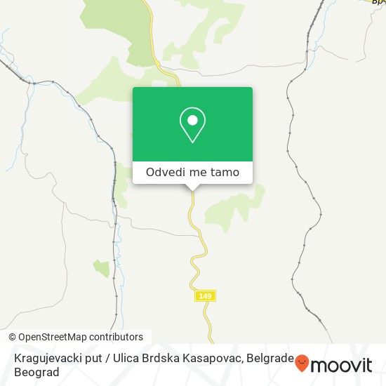 Kragujevacki put / Ulica Brdska Kasapovac mapa