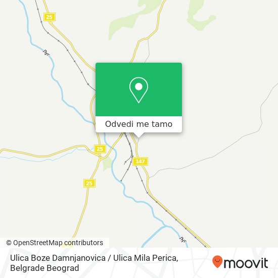 Ulica Boze Damnjanovica / Ulica Mila Perica mapa