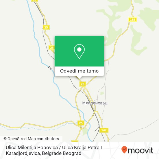 Ulica Milentija Popovica / Ulica Kralja Petra I Karadjordjevica mapa