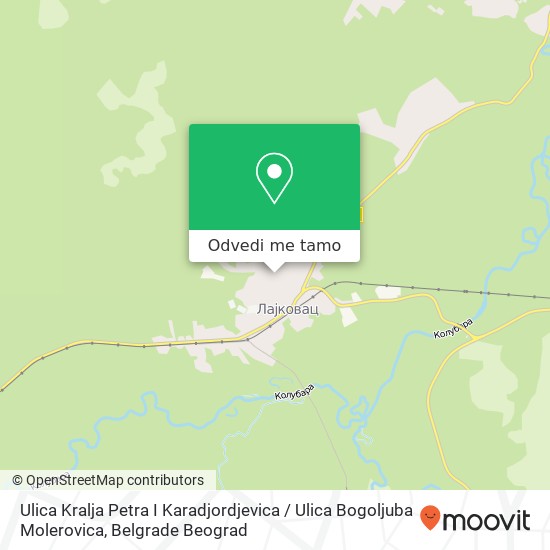 Ulica Kralja Petra I Karadjordjevica / Ulica Bogoljuba Molerovica mapa