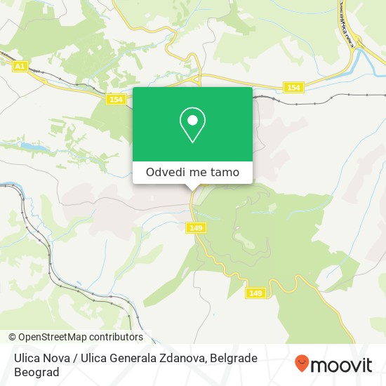 Ulica Nova / Ulica Generala Zdanova mapa