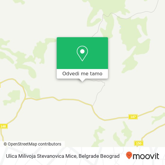 Ulica Milivoja Stevanovica Mice mapa