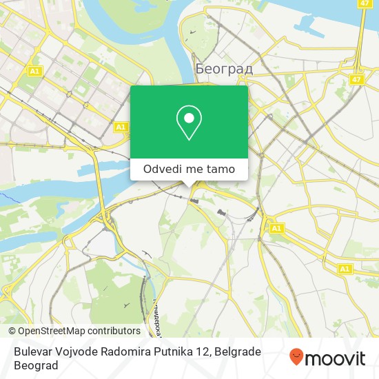 Bulevar Vojvode Radomira Putnika 12 mapa